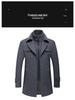 Pánský vlněný business kabát s odnímatelným dvouvrstvým límcem, podzimní/zimní zesílené bavlnou silné svrchní oblečení