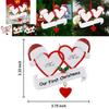 Double Heart Red Hat Christmas Tree Ornament Adorable Resin Hand-painted Decoration For Holiday Cheer