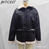 BITCED Women's Autumn/Winter Plus Size Fashion Shearling Coat Loose-Fit Shearling Coat