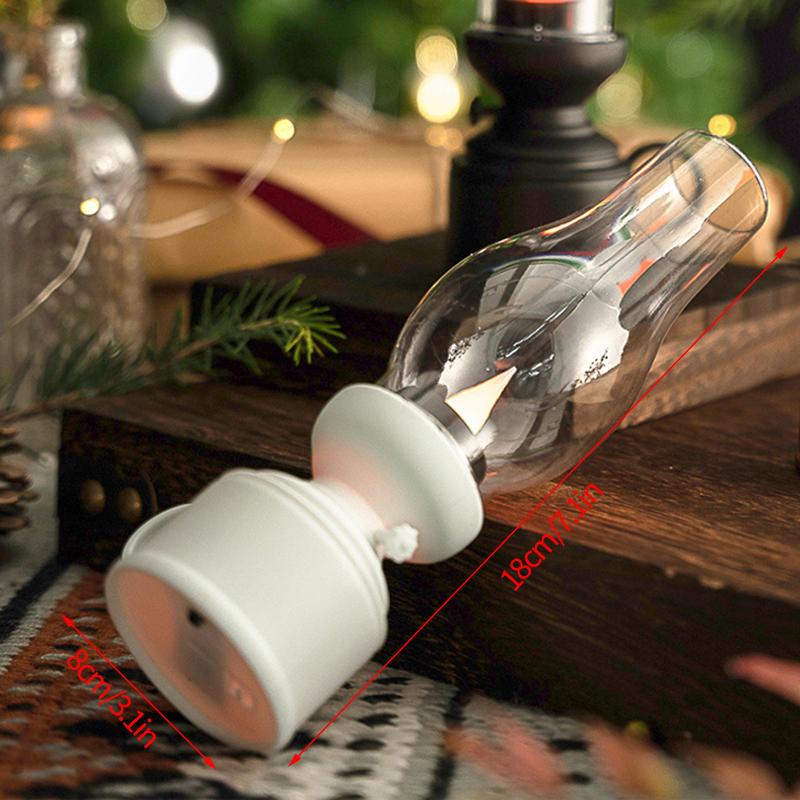 Retro Candle Lamp Flameless Candlestick Night Light Desktop Candle Holders Ornaments Living Room Bedhead Decoration Photo Props
