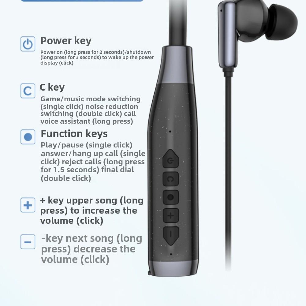 The New Neck-hanger ANC Active Noise-cancelling Bluetooth Headset Wireless Sports Ultra-long Life