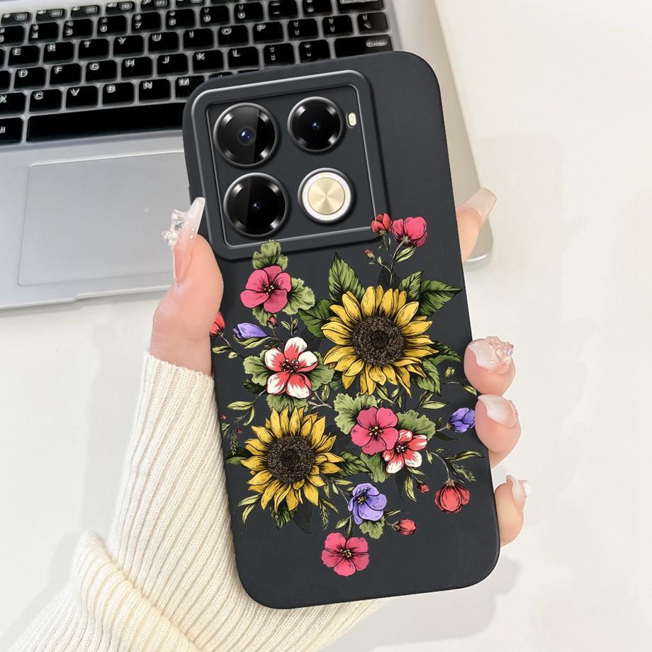 Soft TPU Candy Silicone Phone Case For Infinix Note 40 Pro Plus Note 40 4G 5G Back Cover Note40 4G Bumper Flower Girl Fashion