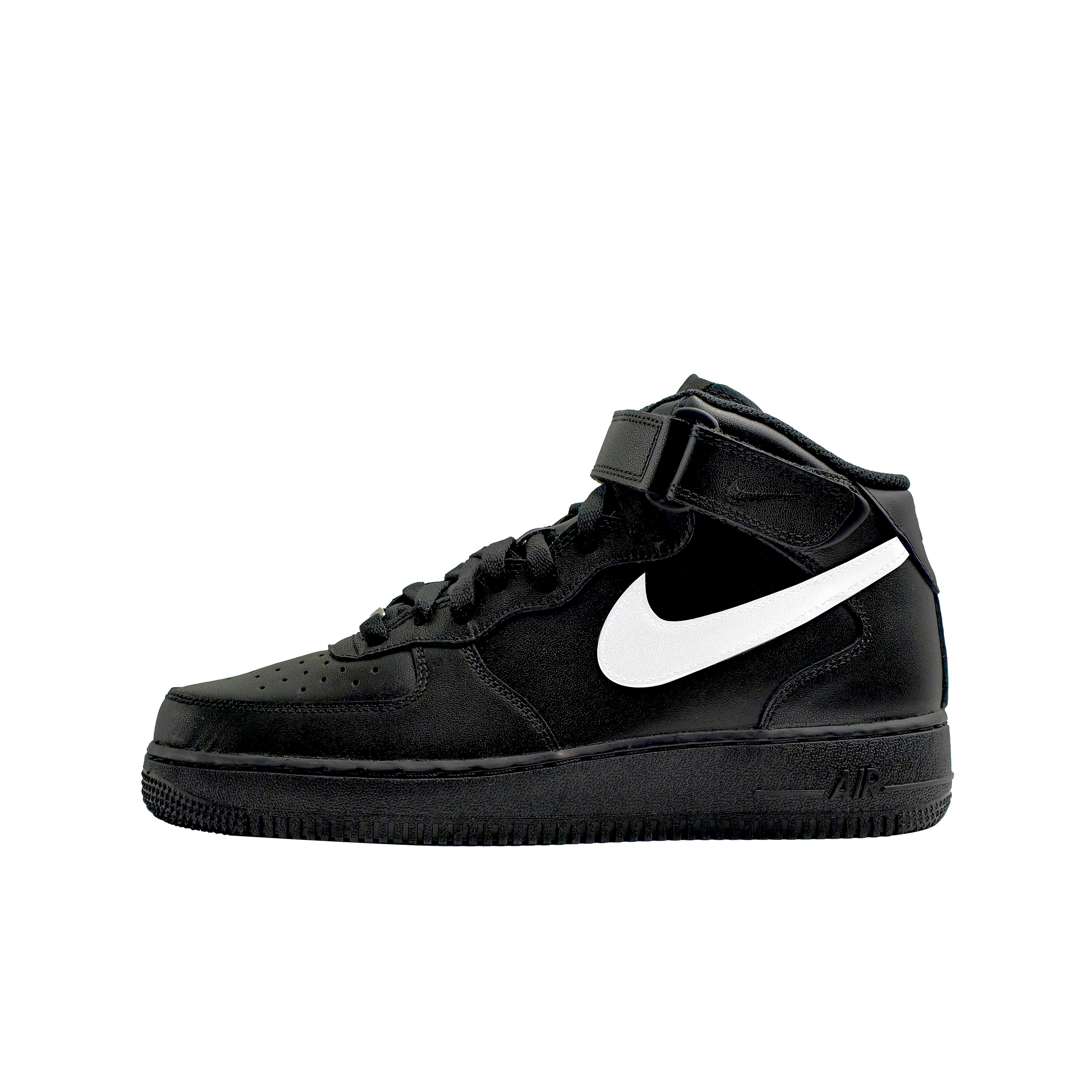 

Nike Air Force 1 Abrasion Resistant Breathable Mid top Skateboard Shoes Unisex Black White CW2289-001(Team577-mid) 43
