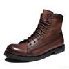 Fashion Men Shoes Winter Boots Retro Ankle Boots PU Lace-Up Casual Boots High-top Men's Shoes Wear-resistant Zapatos Hombre Botas Hombre