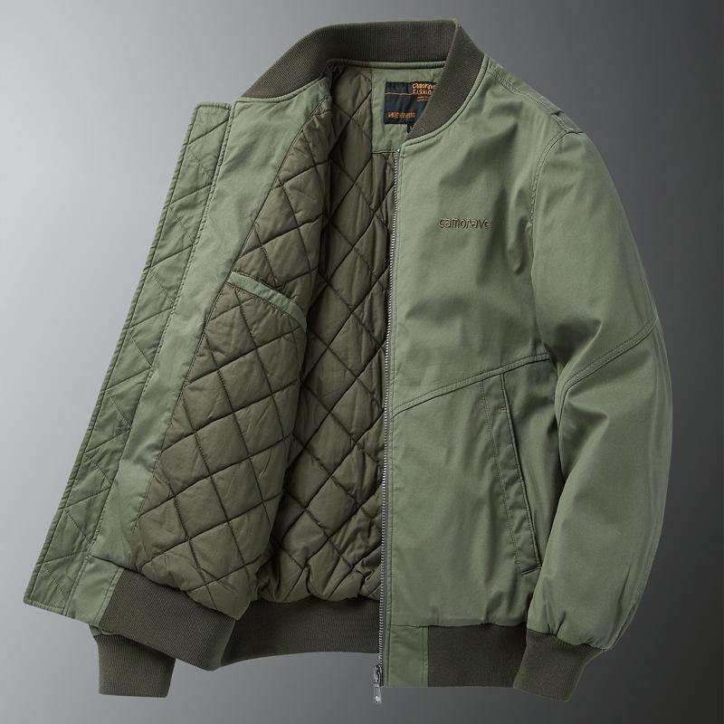 Herren Plus Size Lockere Baumwoll-Baseballjacke - Herbst/Winter Pilot Style Oberbekleidung.