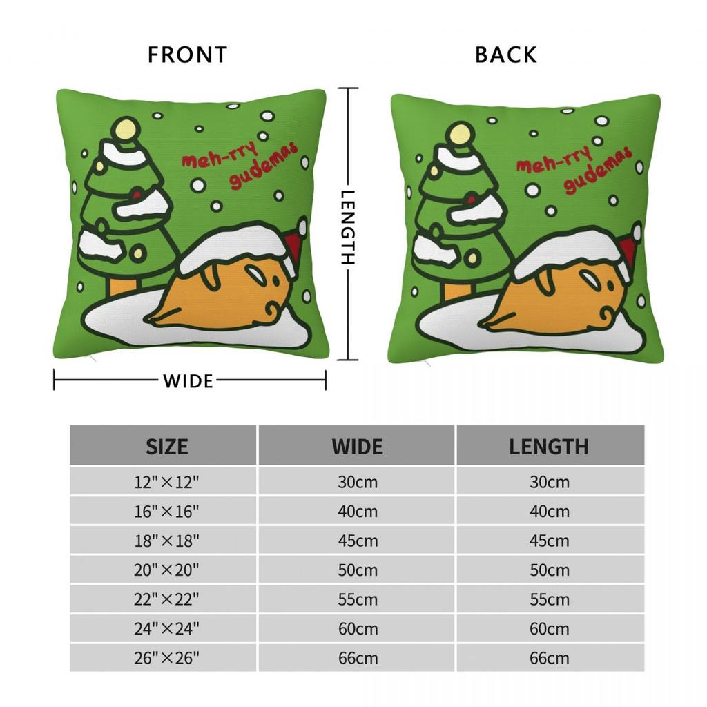 Christmas Gudetama The Lazy Egg Pillowcase Printing Polyester Cushion Cover Decorations Pillow Case Cover Chair Zippered 18''