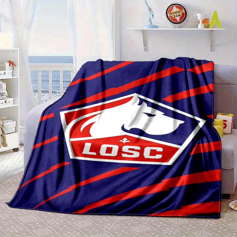 Losc Football Crest Portable Blanket/Soft Blanket Bedding Blanket Suitable for Travel Camping Living Rooms Offices Sofas Fan Gifts