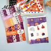 Classic Halloween Elements Stickers 12 Sheets Scrapbook Paper Set, 6x6in Double-Sided Craft Paper, Pumpkin Large Area Ghost Bat Pattern Decorative for