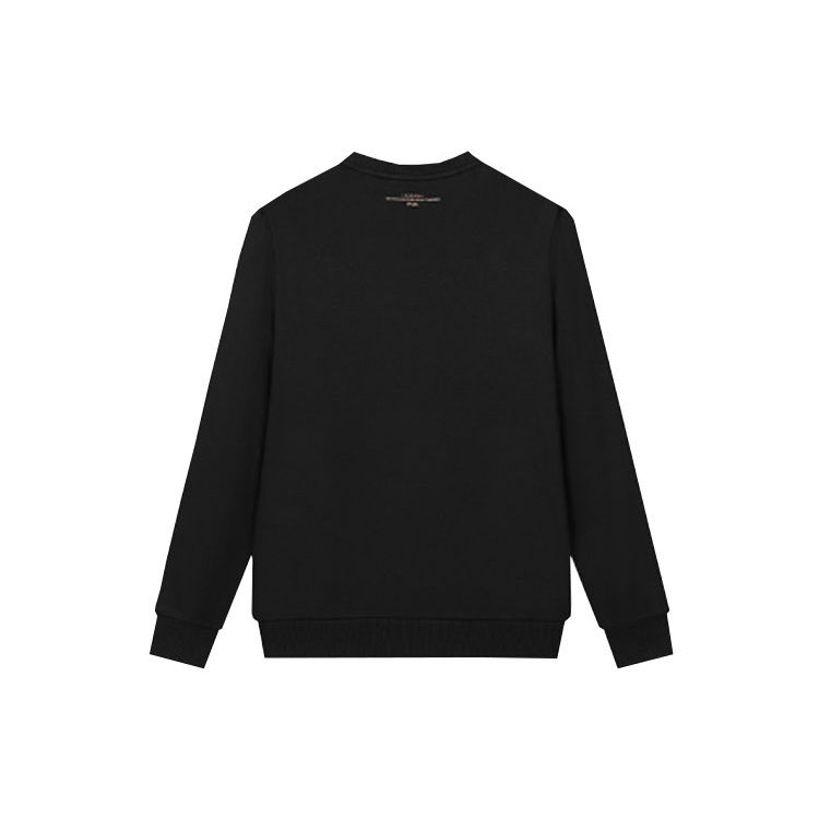 Fila Letter Print Crew Neck Long Sleeve Pullover Sweatshirt Men Sweatshirt Black F11M138254F-BK