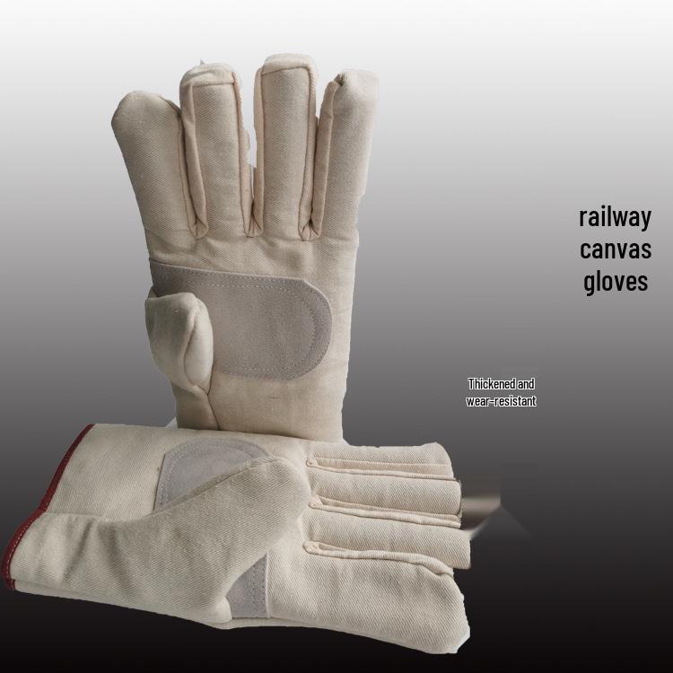 

Двухслойные кожаные ладони парусиновые перчатки для защиты от внешних воздействий и железнодорожных работ