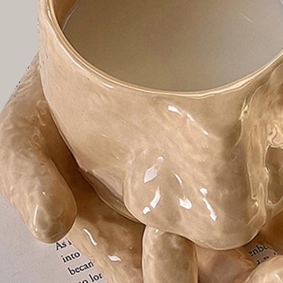 Nose Picking Mug Funny Nose Mug with Finger Handle Ceramic Storage Cup with Sculpted Hand Plate Ring Holder for Home Office Decoration Gift