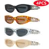 6pcs/4pcs Cycling Sunglasses Women Small Frame Personalized Outdoor Vacation Driving Sunscreen Glasses Unisex