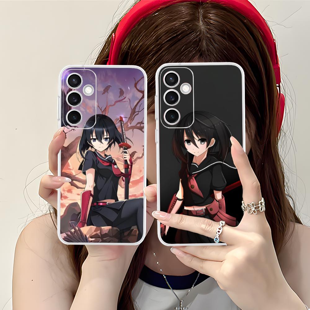 Akame Kurome Clear Mobile Phone Case for Samsung Galaxy S25 S24 S23 S22 S21Plus FE Ultra Colorful Cover