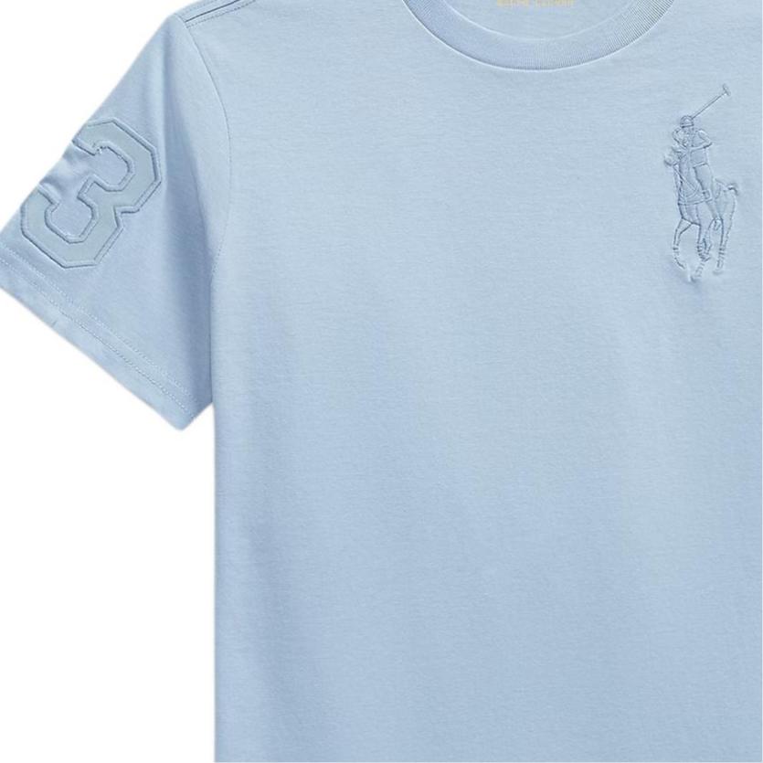 Polo Ralph Lauren Big Pony T-Shirt Iconic Embroidered Large Pony Logo And Twill 3 Patch Cotton Knit Crew Neck Short Sleeve Pullover 323832907-506