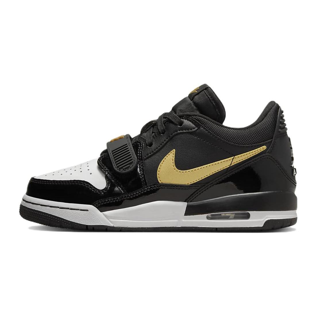 Jordan Legacy 312 Low Black Metallic Gold GS CD9054-071 38.5