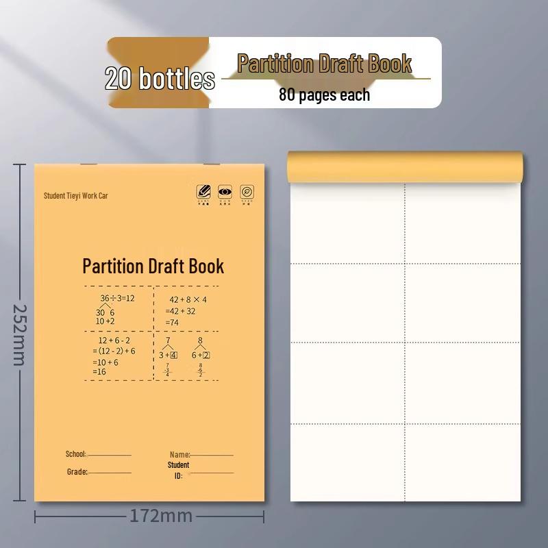 Ink-Proof Scratch Pad for Math - Thickened Blank Drawing Book for Junior & Senior High Students