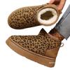 Foreign trade new leopard print color matching short snow boots women's European and American style velvet warm muffin bottom thickened cotton shoes