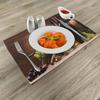2/4pcs Elegant Brown Wine and Cheese Tasting Mat Set - 12x18 Inch Polyester Rectangular Table Mats with Grape & Wine Glass Design, Perfect for