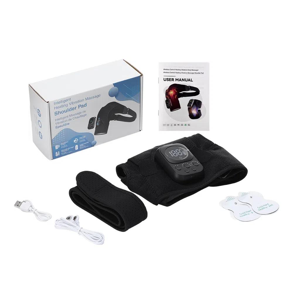 Electric Heating Shoulder Brace Wrap Wireless Remote Control Vibration Shoulder Massager Support Belt Strap For Muscle Relax