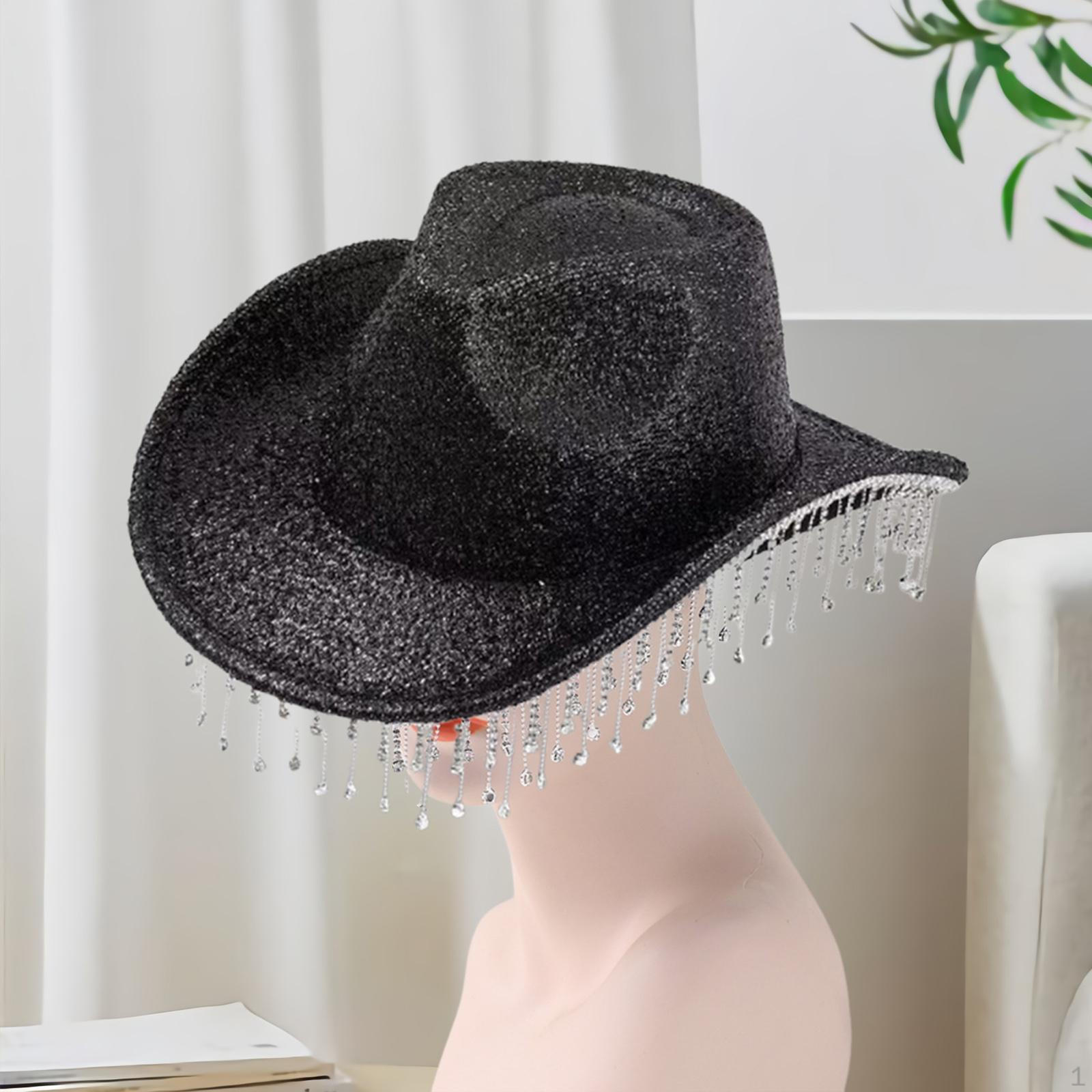 

Ковбойская шляпа для женщин, ковбойские концерты, тематическая вечеринка, свадьба, день рождения, подарок чёрный