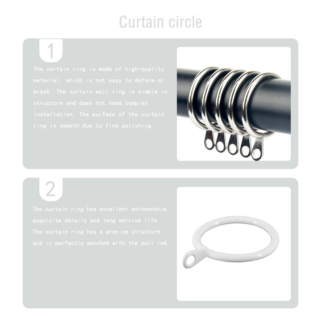 20pcs Curtain Rings Home Indoor Curtains Hooks Component Metal Hanging Fixator Hardware Accessories Fixing Ring Rods Hangers