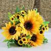 7 Heads Fake Sunflower Artificial Silk Flower Bouquet Home Wedding Floral Decor