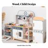 Children's Kitchen Playset Freestanding Pretend Set Cabinet-Style for