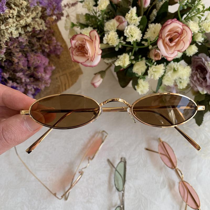 JYL TS Oval Sunglasses Unisex UV Protection European Small Frame 8780 A-5106