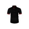Men's Color Block Shirt Collar Short Sleeve T-shirts, Summer Casual Tops