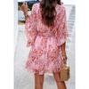 Women's Summer Vacation Casual Printed Lace-up Chiffon Dress