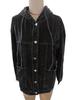 Women's Retro Black Hooded Denim Jacket - Early Spring Fashion for Europe