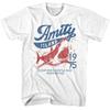 Jaws TShirt Amity Island Clear Skies Graphic Tees Summer Mens and Womens Loose and Breathable Tshirt Top