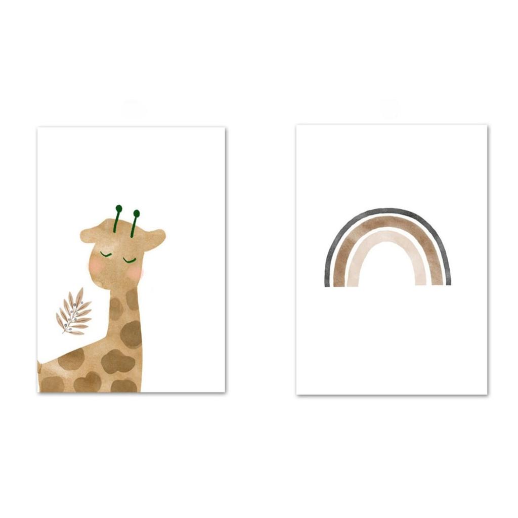 Salade Mama Art Posters, Set of 6, A4 Size, Animal and Nature Designs, for Kids' Rooms, Frames Sold Separately