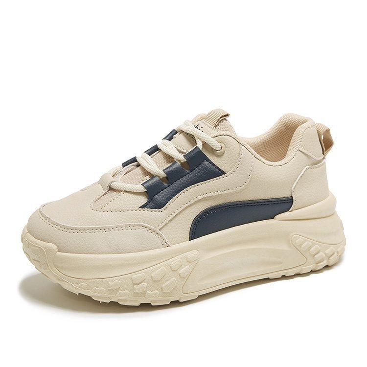 Korean Style White Shoes Women's  Autumn New Ins Student Leisure Street Shot Shoes Women's Platform Heightened Sneakers