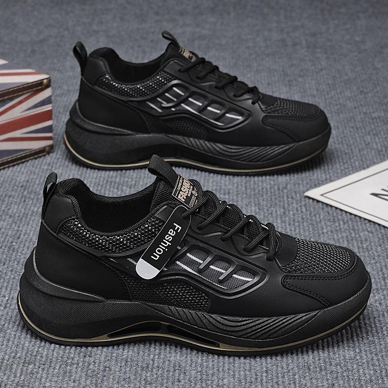 Men's Shoes Summer New Breathable Mesh White Shoes Men's Trend Versatile Platform Sports Shoes Casual Trendy Shoes