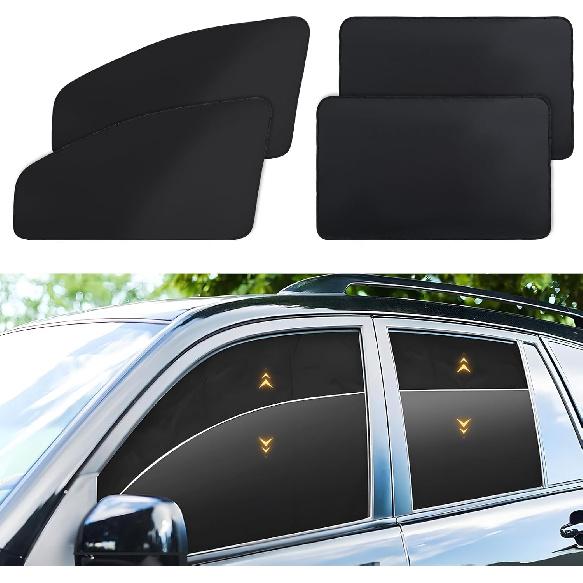 

Zatooto Car Window Sun Shade - Blackout Shade for Side Windows, Protects Privacy, Reflects Sunlight, Reversible, Universal Fit, Silver