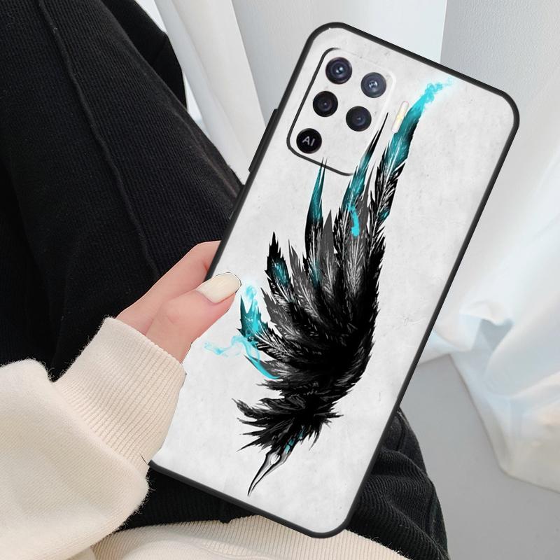 Fantasy Angel Girl Wings Case For Oppo A54 A74 A94 A18 A57 A17 A77 A38 A58 A78 A98 A80 A60 A40 A96 A76 A16 A15 A5 Pro