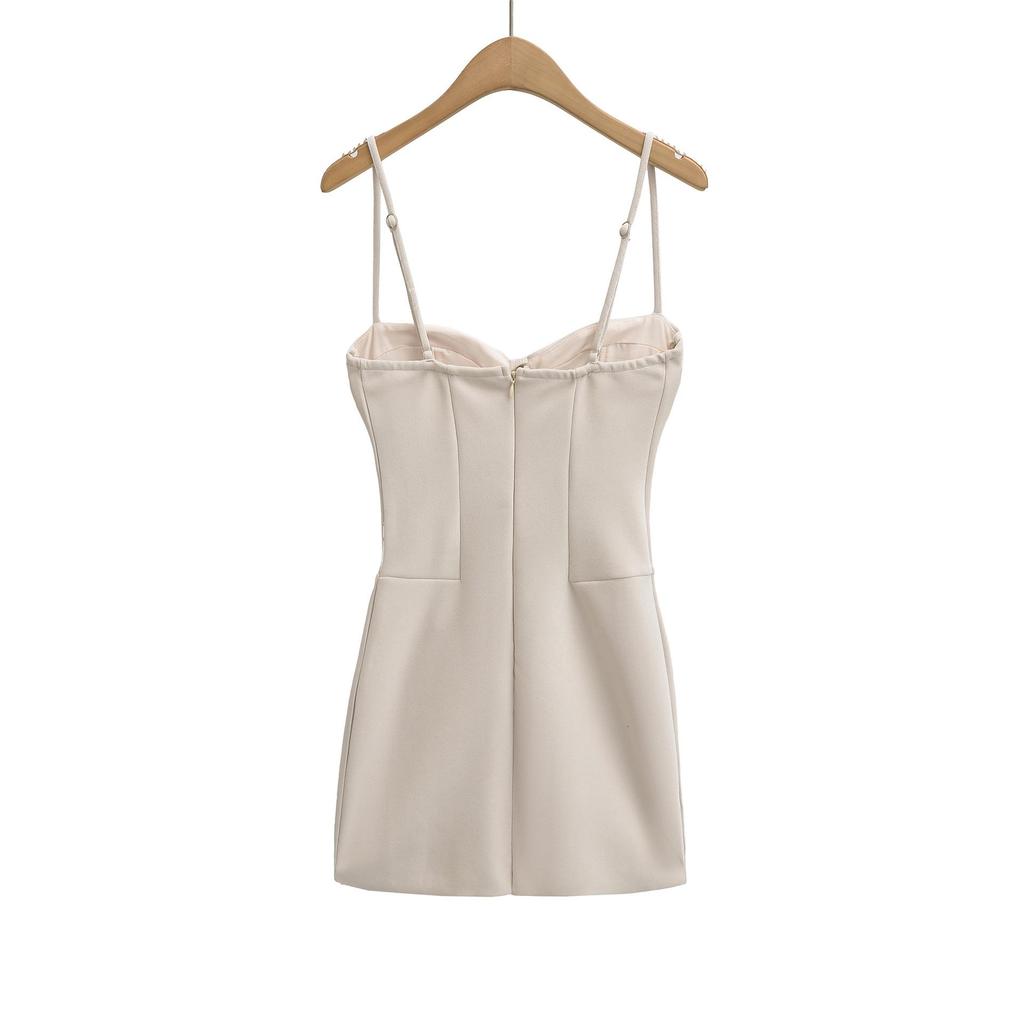 Elegant Thai Strapless Bandeau Dress: Women's Sexy Fishbone Corset Bodycon Gown with Hip-hugging Short Skirt for Spring/Summer