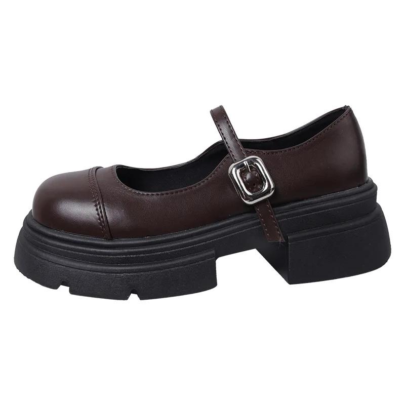 Black Ankle Buckle Platform Pumps Women Japanese Style Patent Leather Mary Jane Shoes Woman Punk Thick Heels Lolita Shoes Mujer