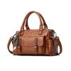 Mini Boston Leather Shoulder Crossbody Retro Waterproof with Studs At the Bottom and Cute Stands Perfect for and Brown NICOLE&DORIS Women's Bag,