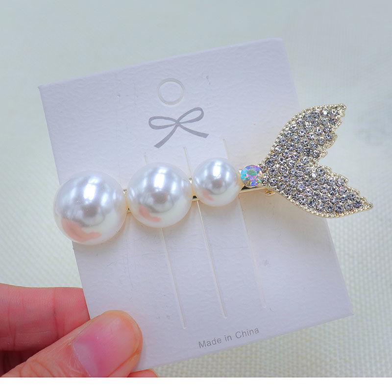 Fashionable Pearl Fishtail Hair Clip for Girls