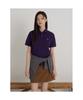 Binpolmen [Essential] Pique Collared Short Sleeve T-Shirt Purple
