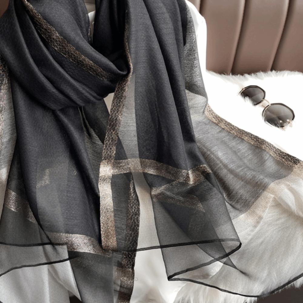 Large Women Hijab Shawls Thin Long Shawls Elegant Luxury Silk Scarf  Beach