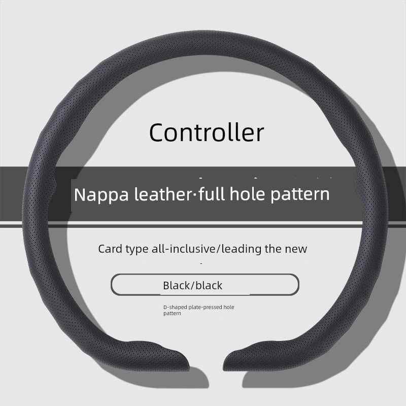 Car Steering Wheel Cover, High-End Nappa Leather, New Model, Anti-Slip, Breathable, Ultra-Thin, Universal for All Seasons