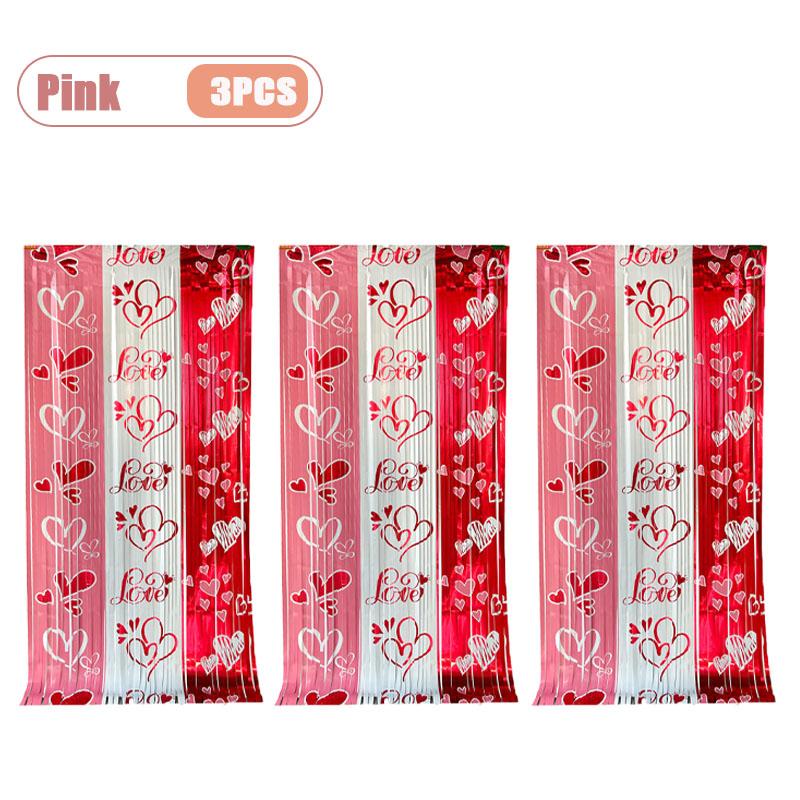 1-10PCS Romantic Valentine's Party Rain Curtain Decor Couples Party Fringe Curtain Wedding Room Heart Home Decoration