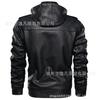 New product men's jacket European and American wash faded fleece thickened hooded pu leather jacket trendy large size