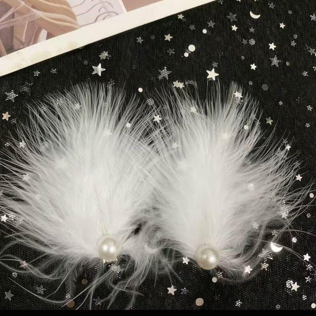 Super Feenfeder Haarspange: Koreanischer weißer Hanfu & Mori-Stil-Accessoire