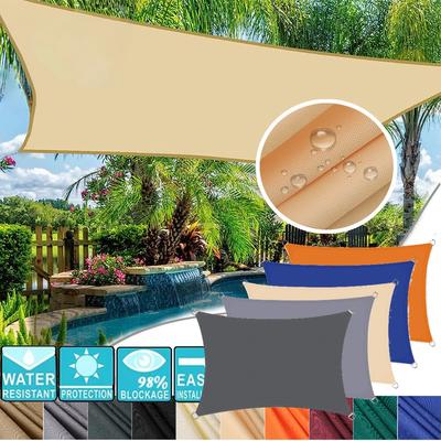 Waterproof Sun Shelter Rectangle UV Block Sun Shade Sail Large Sunshade Canopy for Camping Hiking Garden Shade Cover Beach Tents