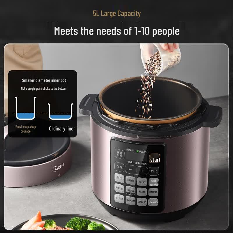 Midea Smart 5L Electric Pressure Cooker E523 CN plug (adapter included)