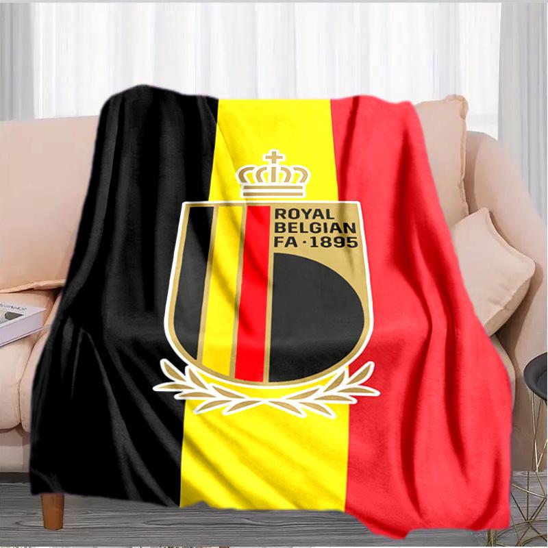 Belgian Football Association Emblem Blanket Suitable for Sofas, Beds, Offices, And Camping - Perfect Gift for Halloween Christmas